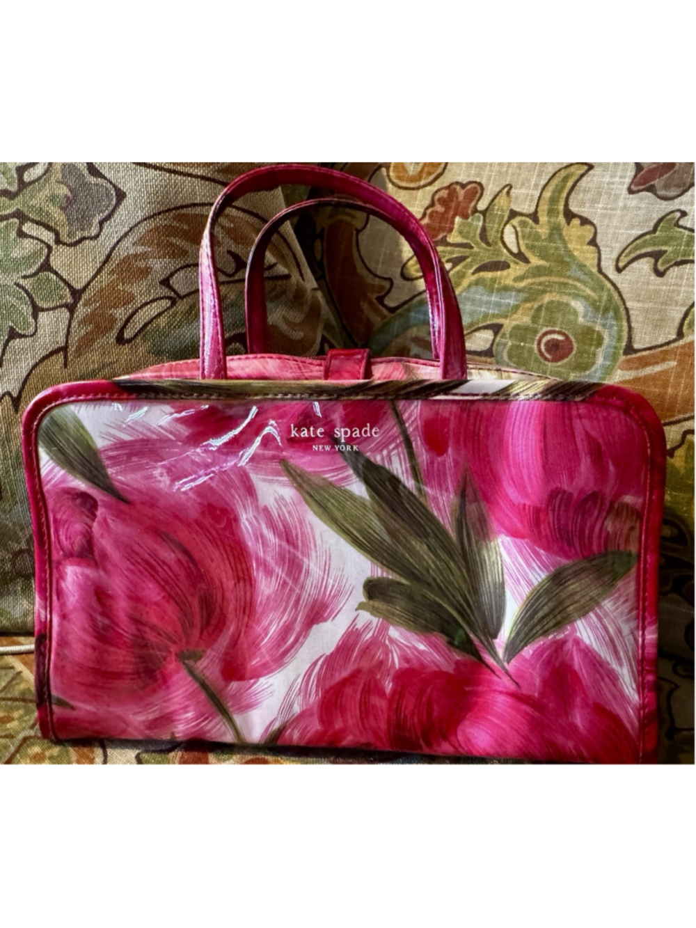 Kate Spade New York Floral Travel Cosmetic Organizer Bag Removable Pouch